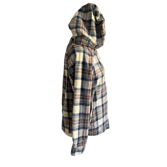LL Bean Women's Hooded Plaid Zip-Up Shacket Size S Petite - Picture 5 of 10